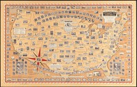             The pictorial map, stamps of America          