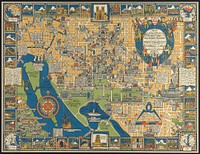             Map of the city of Washington in the District of Columbia shewing the architectvre and history from the most ancient times down to the present          