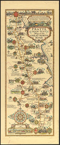             Pratts high test map of the Great North Road          