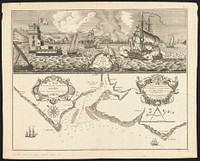             A view of the castle of Belem and the city of Lisbon as it appears from thence ; A map of the mouth of the famous river Tagus or the harbour of the city of Lisbon : to ye most noble & right honourable Iames O Hara Baron of Tyrawley envoy &c ; to ye honourable Charles Compton, Esqr. Consul General ; and to ye most worthy ye Brittish merchants of the city of Lisbon          