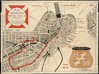             Plan showing the locality of the formation and the route of the procession of Knights Templar, August 27, 1895 : issued for the Triennial Committee, Boston, Mass          