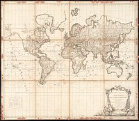             Mappe Monde ou carte générale du globe terrestre dessinée suivant les regles de la projection des cartes réduites          