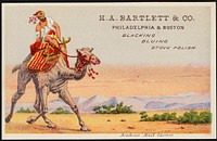            Arabian mail carrier. H. A. Bartlett & Co., Philadelphia & Boston - blacking, bluing, stove polish          