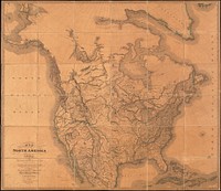             Map of North America from 20 to 80 degrees north latitude : exhibiting the recent discoveries, geographical and nautical; drawn chiefly from the authorities of M. de Humbolt, Lieutt. Pike, Messrs. Lewis and Clarke, Sir Alexr. Mackenzie, Mr. Hearne, Coll. Bouchette, Captn. Vancouver R.N. Capt. Ross R.N. & c. also describing the boundary lines between territories of Great Britain & Spain with the United States          