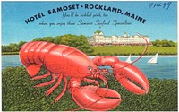             Hotel Samoset, Rockland, Maine. You'll be tickled pink, too, when you enjoy the Samoset Seafood Specialties          