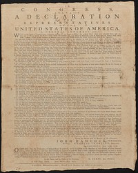             In Congress, July 4, 1776 : a declaration by the representatives of the United States of America, in general congress assembled          