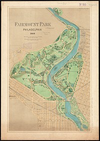             Fairmount Park, Philadelphia, 1868 : with limits, as prescribed in Act of Assembly, approved March 26th, 1868 : showing the trees and woods nearly as now existing with a study for roads & paths          