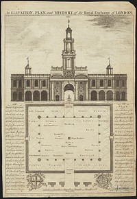             An elevation, plan, and history, of the Royal Exchange of London          