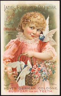             Ladies Perfumed Calendar 1894          