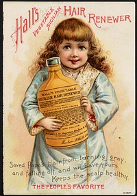             Hall's Vegetable Sicilian Hair Renewer saved Papa's hair from turning gray, and falling off, and will save yours. Keeps the scalp healthy. The people's favorite.          