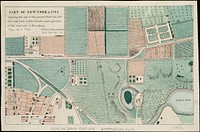             Part of New York in 1742 : showing the site of the present park, the collect and the little collect ponds, and a portion of the west side of Broadway          