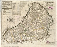             The island of Barbadoes : divided into its parishes, with the roads, paths, &c. according to an actual and accurate survey          