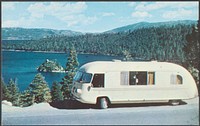             The Ultra Coach, pictured at Lake Tahoe, is a self-propelled, self contained, high performance motorhome          