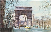            Washington Arch in Washington Square in Greenwich Village, New York, N. Y.          