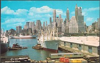             Lower Manhattan skyline and East River as seen fro Brooklyn, New York, N.Y.          