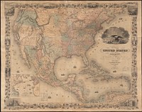             Map of the United States of America, the British provinces, Mexico, the West Indies and Central America, with part of New Granada and Venezuela          