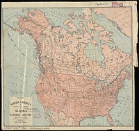             Map of North America : showing all routes to Alaska and Klondike country          
