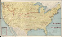             Military map of the United States of America showing location of all forces in training          