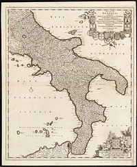             Regnum Neapolis : in quo sunt Aprutium ulterius et citerius, Comitatus Molisius, Terra Laboris, Capitaniata Principatus ulterior et citerior, Terra Bariensis et Hidruntina, Basilicata, Calabria citerior et ulterior          