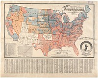             Weller's political map of the United States : showing the plurality vote of the presidential election of 1892, in all states and counties          