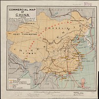             Commercial map of China : showing treaty ports, ports of foreign control, railways, telegraphs, waterways, etc., 1899          