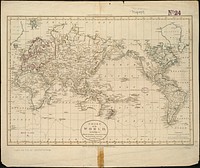             Chart of the world according to Mercators projection, shewing the tracks & discoveries of Captn. Cook          