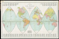             The official map of the world : showing the four quarters of the globe on the quarter-spherical or orange peel projection          