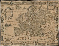             A new and most exact map of Europe described by N.I. Visscher and don into English and corrected according to I Bleau and others with the habits of the people and the manner of the cheife citties the like never before          