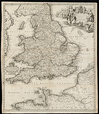             The natural shape of England with the names of rivers, seaports, sands, hills, moors, forrests, and many other remarks which the Curious will observe          