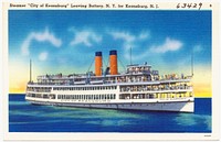             Steamer "City of Keansburg" leaving Battery, N.Y. for Keansburg, N.J.          