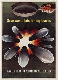             Save waste fats for explosives. Take them to your meat dealer          