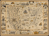             Van Loon's map of the United States : enlivened by thumbnail sketches of American history          