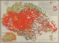             Ethnographical map of Hungary based on the density of population          