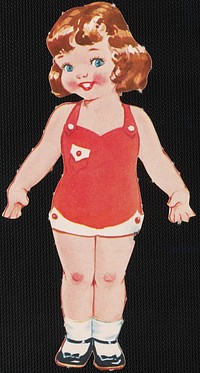             Betty paper doll with head turned to the left          