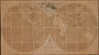             A map of the world on a globular projection : exhibiting particularly the nautical researches of Captain James Cook, F.R.S. : with all the recent discoveries to the present time          