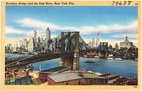             Brooklyn Bridge and the East River, New York City          