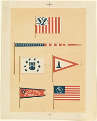             United States flags and pennants          