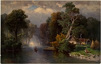             Romantic river scene          