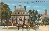             Royal Governor's Palace and Colonial Coach, Williamsburg, Va.          