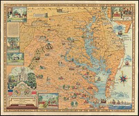             A descriptive map of the region within one hundred miles of the capital of the United States : portraying the principal events and places of major interest in the nation's political, cultural, and religious history : commemorating the two hundredth anniversary of the birth of George Washington          