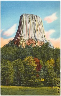             The Devil's Tower, Devil's Tower National Monument in Northeastern Wyoming          