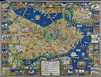            The colour of an old city : a map of Boston, decorative and historical          