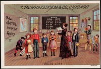             C. M. Henderson & Co., Chicago. Red School House shoes - spelling class          