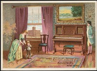             Estey Piano Co., manufacturers, New York. The first music lesson.          