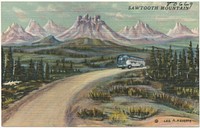             Sawtooth Mountain. oil painting by Leo A. Arvette          