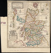             A new and correct map of Scotland and the Isles : containing all ye cities, market towns, boroughs &c., the principal roads, with ye computed miles from town to town          