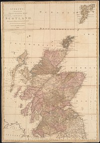             Andrews's new and accurate travelling map of the roads of Scotland : shewing the distances between the towns &c          