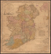            A new and accurate map of the kingdom of Ireland divided into provinces, counties & baronies : with all the cities, boroughs, post-towns, barracks, and principal villages : also the great, the branch, & the by-post roads          