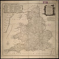             A new most accurate & complete map of all the direct and the principal crossroads in England and Wales, carefully corrected from late surveys : with the distances by the mile stones, and other most exact admensurations between town and town          