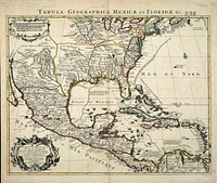             Carte du Mexique et de la Florida : des terres angloises et des Isles Antilles, du cours et des environs de la Riviere de Mississippi          